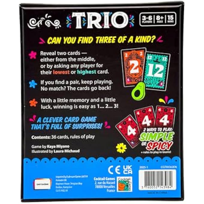 rayihni TRIO (UPDATE 2025), CARD GAME, AGES 8+, 3-6 PLAYERS, 15 MINUTES PLAYING TIME - Image 3